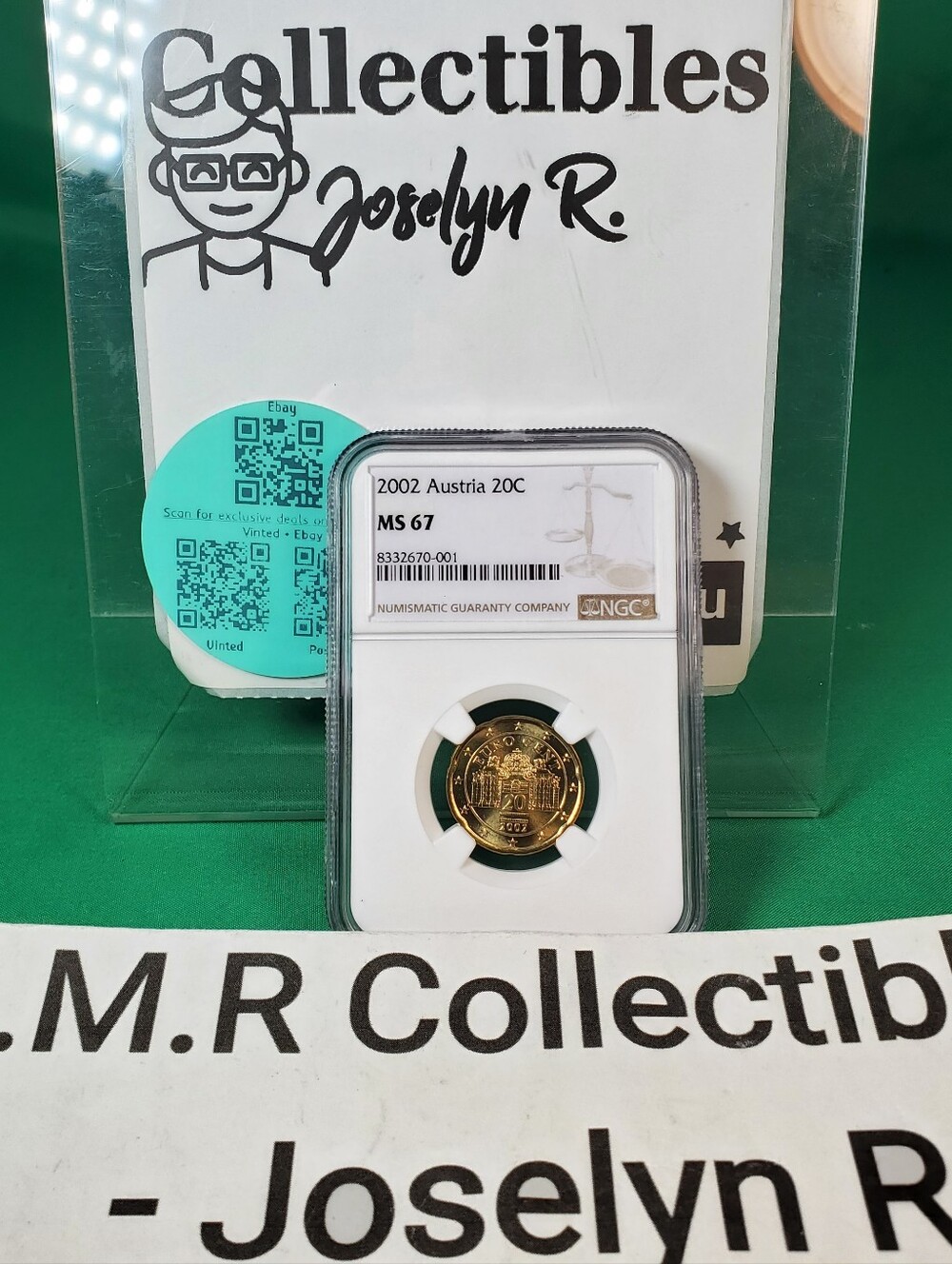 2002 Austria 20 Cent NGC MS67 Brass Coin